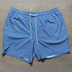 Bonobos Riviera Men’s Blue Geometric Swim Trunks- Summer Shorts 7 Inch Inseam